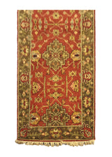 Oriental Rug Indian Handmade Runner Transitional 2'8"x7'11" (3x8) Red Brown Geometric Design #A27908