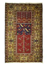 Oriental Rug Turkish Handmade Area Traditional 3'11"x6'0" (4x6) Red Yellow/Gold Tree of Life Design #A28140