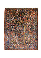 Persian Rug Bakhtiari Handmade Area Tribal Antique 10'6"x13'7" (11x14) Blue Red Tree of Life Design #A28181