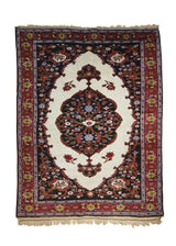Persian Rug Baloch Handmade Area Tribal 3'11"x5'6" (4x6) Whites/Beige Red Blue Open Field Design #A28258