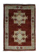 Oriental Rug Pakistani Handmade Area Transitional 1'5"x2'1" (1x2) Red Geometric Design #A28295