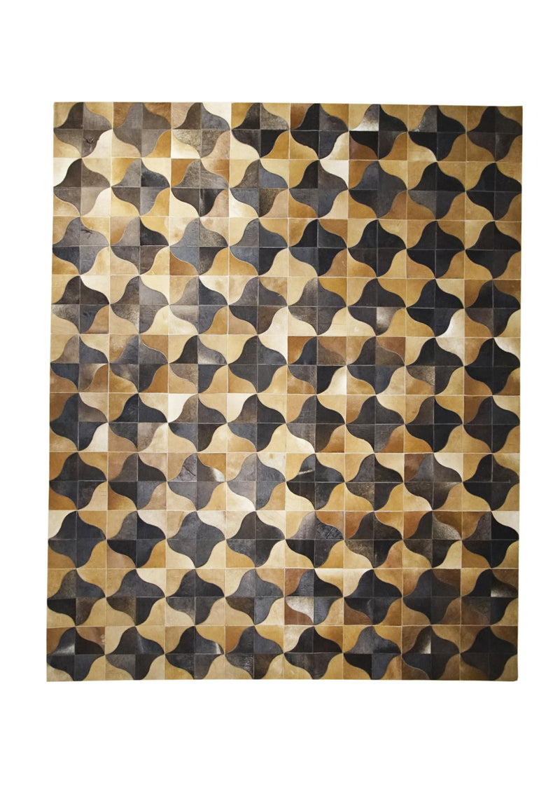 Oriental Rug Indian Handmade Area Modern 8'0"x10'0" (8x10) Brown Checkered Abstract Design #A28320