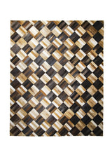Oriental Rug Indian Handmade Area Modern 8'0"x10'0" (8x10) Brown Checkered Abstract Design #A28323