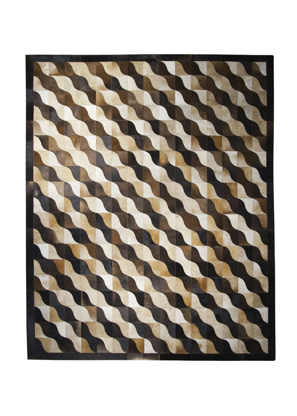 Oriental Rug Indian Handmade Area Modern 8'0"x10'0" (8x10) Brown Stripes Abstract Design #A28324