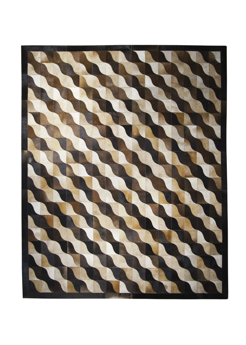 Oriental Rug Indian Handmade Area Modern 8'0"x10'0" (8x10) Brown Stripes Abstract Design #A28324
