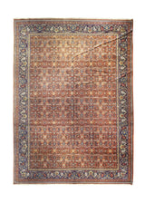Persian Rug Tabriz Handmade Area Traditional Antique 12'9"x18'1" (13x18) Red Blue Geometric Design #A28371