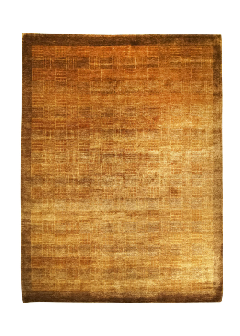 Oriental Rug Pakistani Handmade Area Transitional Tribal 9'0"x12'0" (9x12) Brown Gabbeh Geometric Checkered Design #A28386