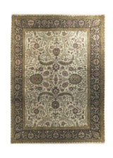 Oriental Rug Indian Handmade Area Transitional 5'2"x6'11" (5x7) Whites/Beige Brown Floral Oushak Design #A28442