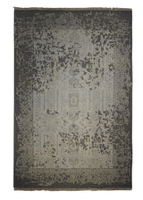 Oriental Rug Indian Handmade Area Transitional Neutral 3'11"x6'0" (4x6) Yellow/Gold Brown Floral Erased Abstract Design #A28461
