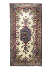 Persian Rug Lavar Kerman Handmade Area Traditional Antique 10'0"x20'0" (10x20) Whites/Beige Green Blue Floral Design #A28479