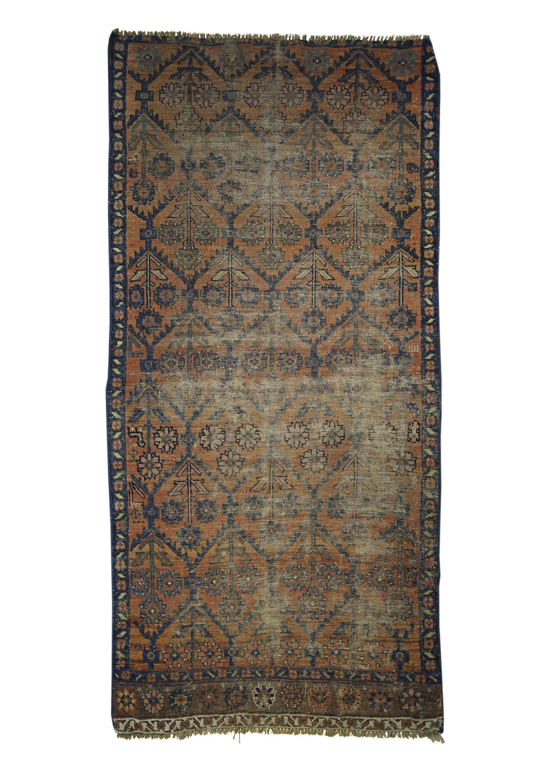 Persian Rug Hamadan Handmade Area Tribal Antique 3'4"x6'8" (3x7) Pink Blue Geometric Design #A28485