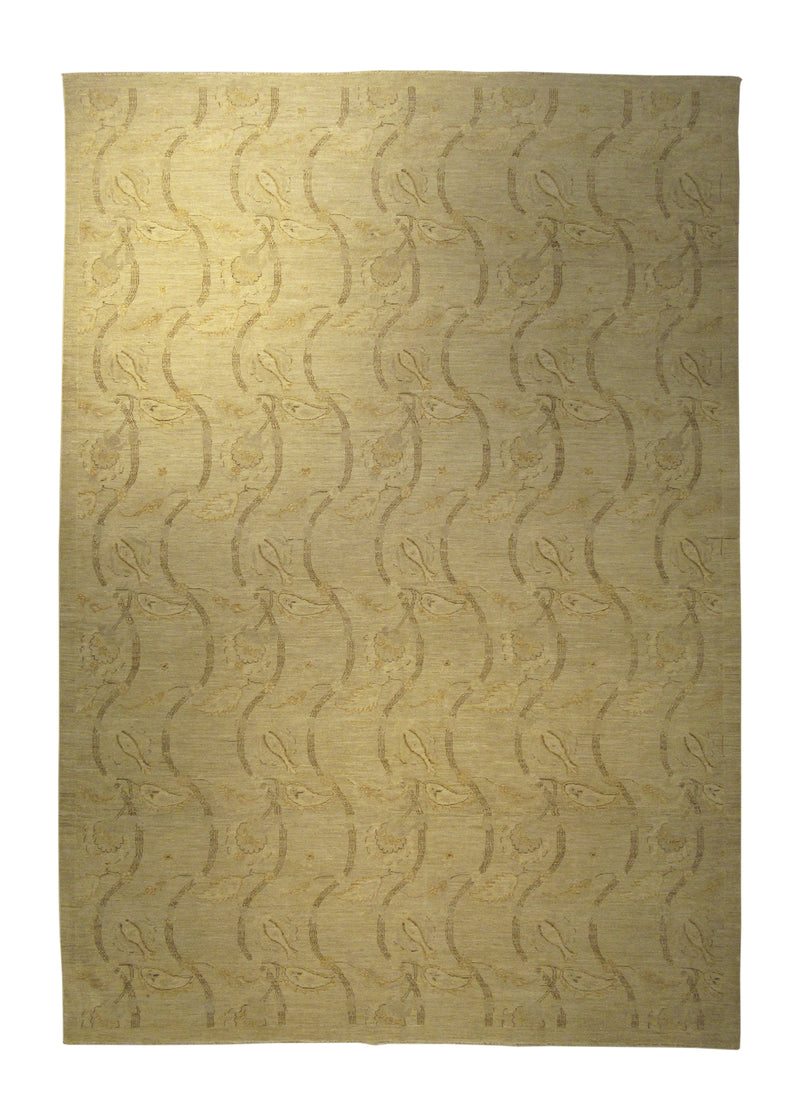 Oriental Rug Pakistani Handmade Area Transitional 6'9"x9'8" (7x10) Whites/Beige Geometric Design #A28620