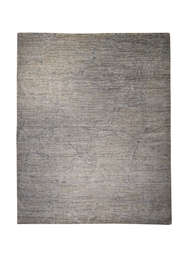 Oriental Rug Pakistani Handmade Area Transitional Neutral 7'9"x9'7" (8x10) Gray Blue Gabbeh Stripes Design #A28678