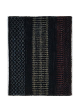 Oriental Rug Pakistani Handmade Area Transitional Tribal 1'10"x2'3" (2x2) Black Whites/Beige Gabbeh Stripes Design #A28820