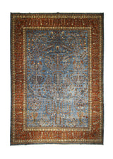 Oriental Rug Pakistani Handmade Area Traditional 9'10"x13'7" (10x14) Blue Red Tree of Life Nooristan Design #A28830