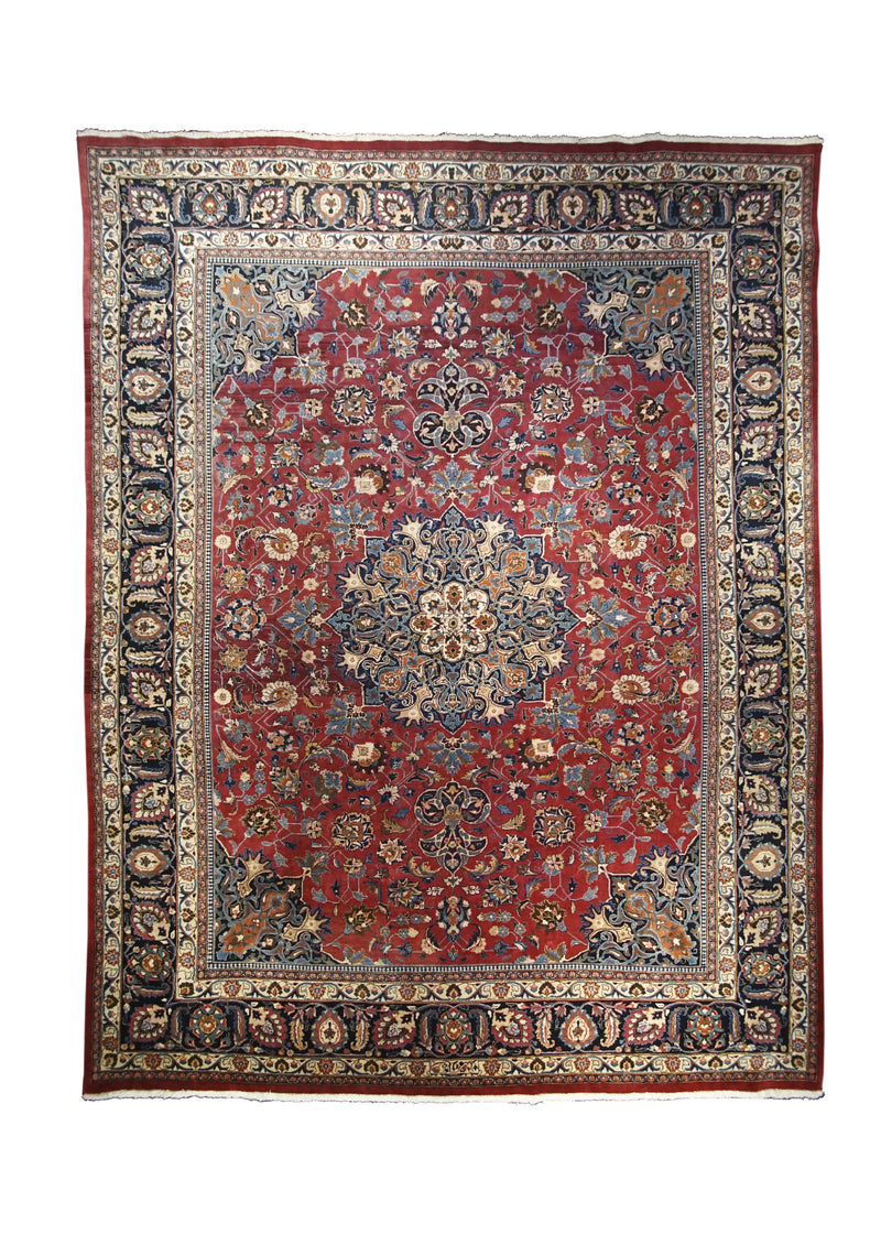 Persian Rug Mashhad Handmade Area Traditional 9'6"x12'2" (10x12) Red Floral Design #A28864