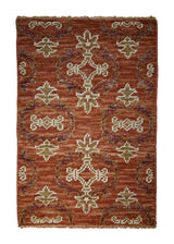 Oriental Rug Indian Handmade Area Transitional 2'0"x3'0" (2x3) Red Geometric Design #A28949