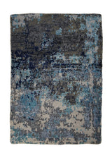 Oriental Rug Indian Handmade Area Modern 2'0"x3'0" (2x3) Brown Blue Geometric Abstract Design #A28952