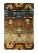 Oriental Rug Indian Handmade Area Transitional 2'0"x3'0" (2x3) Green Geometric Design #A28957