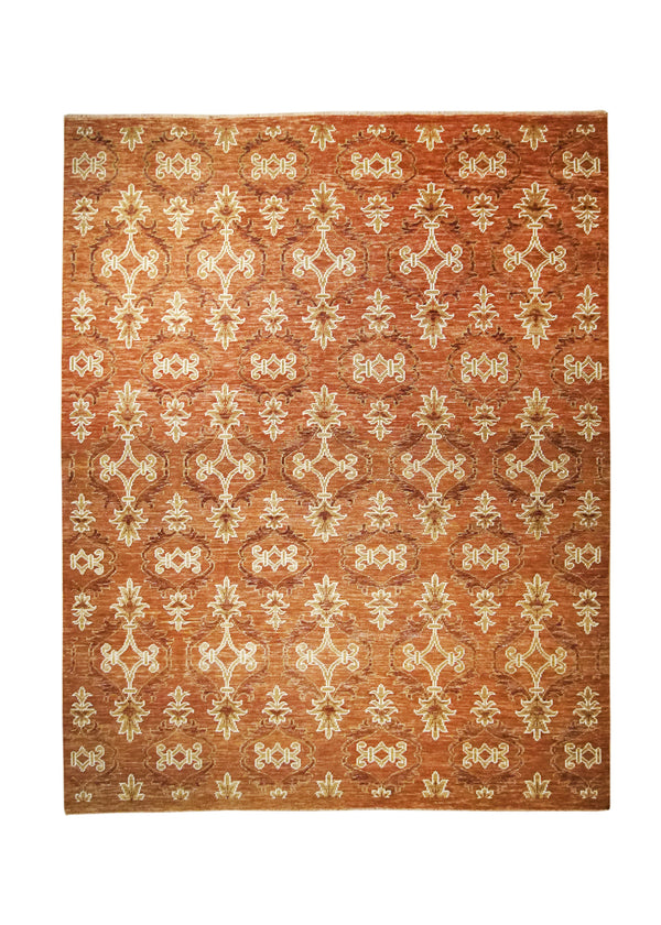 Oriental Rug Indian Handmade Area Transitional 7'10"x9'10" (8x10) Red Geometric Design #A28963