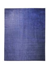 Oriental Rug Indian Handmade Area Modern 8'0"x10'0" (8x10) Blue Geometric Plain Design #A28981