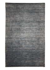 Oriental Rug Indian Handmade Area Modern Neutral 3'0"x5'2" (3x5) Blue Plain Open Gabbeh Design #A28992