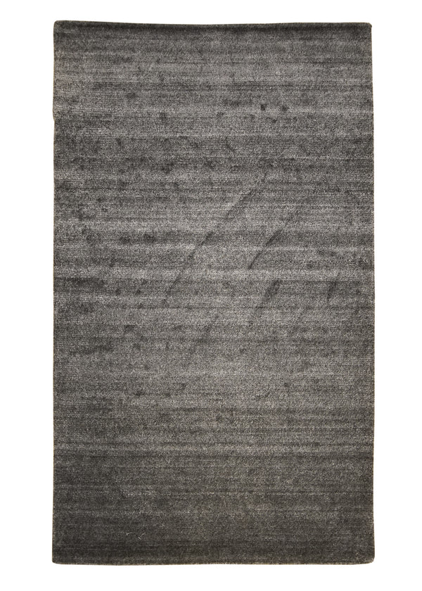 Oriental Rug Indian Handmade Area Modern Neutral 3'1"x5'3" (3x5) Gray Plain Open Gabbeh Design #A28995