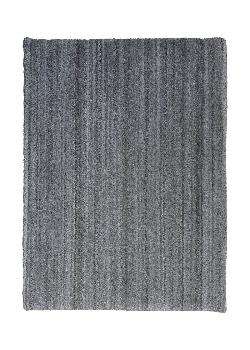 Oriental Rug Indian Handmade Area Modern Neutral 2'0"x2'7" (2x3) Gray Plain Stripes Design #A29030
