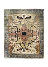 Persian Rug Ardabil Handmade Area Tribal Vintage 12'10"x16'4" (13x16) Whites/Beige Blue Pink Geometric Design #A29041