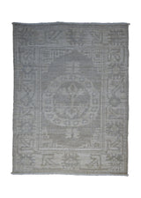 Oriental Rug Pakistani Handmade Area Transitional Neutral 2'2"x2'11" (2x3) Gray Whites/Beige Stone Wash Sultanabad Floral Design #A29057
