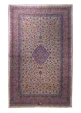 Persian Rug Mashhad Handmade Area Traditional Antique 6'7"x10'7" (7x11) Whites/Beige Purple Pink Floral Design #A29079