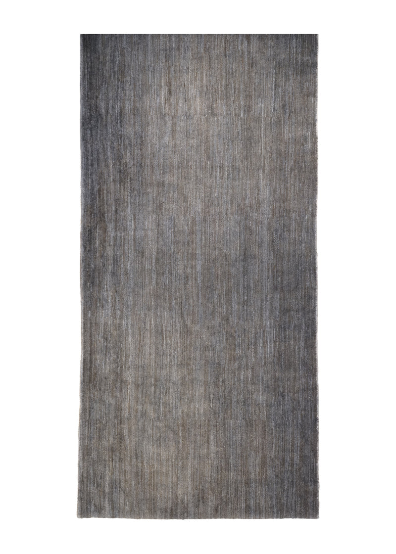Oriental Rug Pakistani Handmade Runner Transitional Neutral 4'0"x11'11" (4x12) Gray Blue Gabbeh Plain Design #A29091