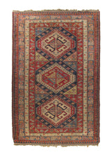 Oriental Rug Pakistani Handmade Area Transitional Tribal 3'4"x5'6" (3x6) Red Blue Kazak Geometric Design #A29291