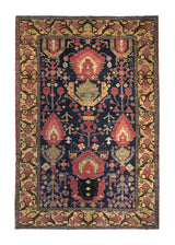 Oriental Rug Pakistani Handmade Area Transitional Tribal 6'1"x9'2" (6x9) Blue Yellow/Gold Serapi Geometric Design #A29314