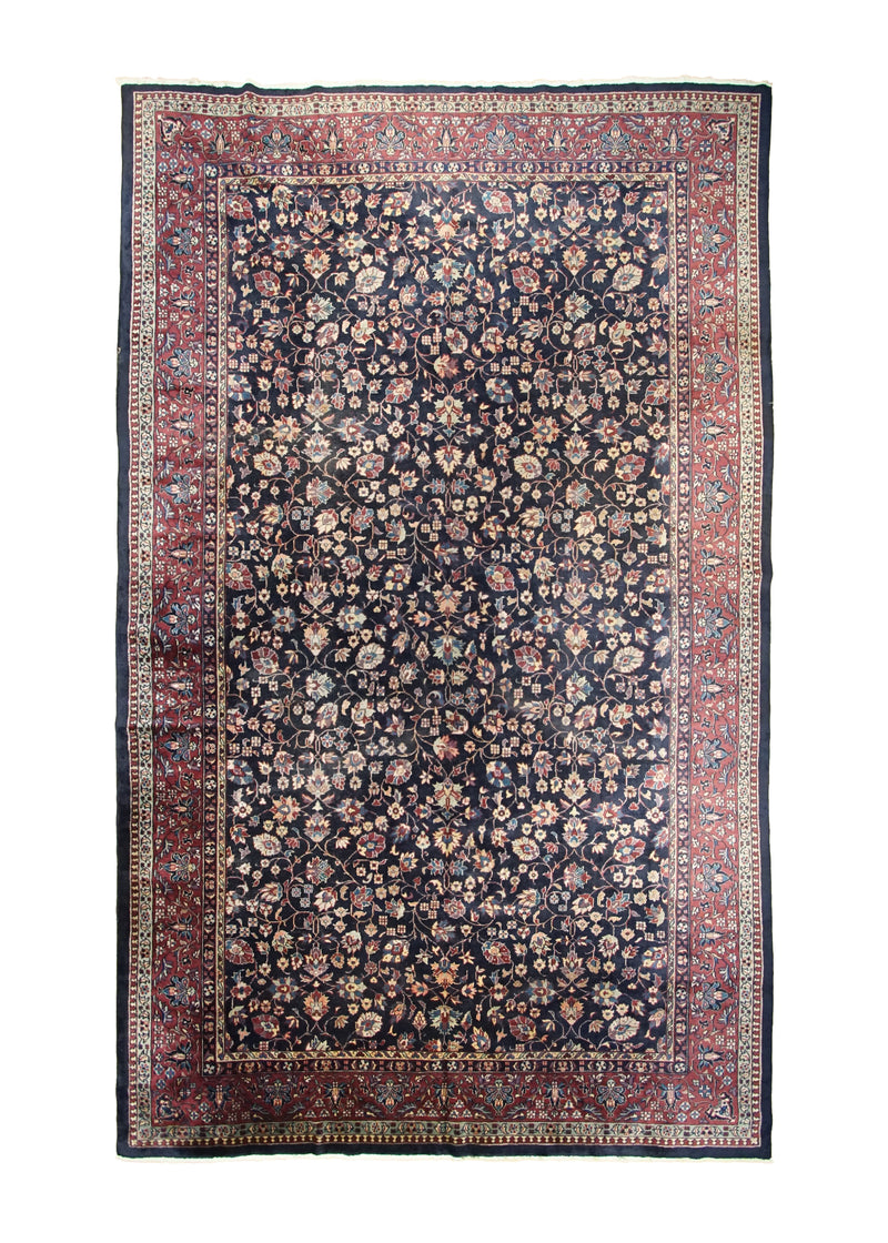 Oriental Rug Turkish Handmade Area Traditional 9'11"x15'8" (10x16) Blue Red Floral Design #A29346