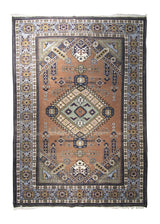 Persian Rug Meshkin Handmade Area Tribal Antique 6'11"x10'2" (7x10) Pink Blue Green Geometric Design #A29352