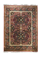 Oriental Rug Chinese Handmade Area Traditional 9'0"x12'1" (9x12) Red Blue Floral Design #A29362