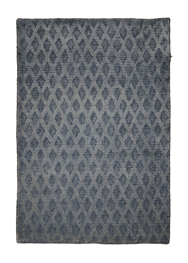 Oriental Rug Indian Handmade Area Transitional 2'0"x3'0" (2x3) Gray Geometric Design #A29373