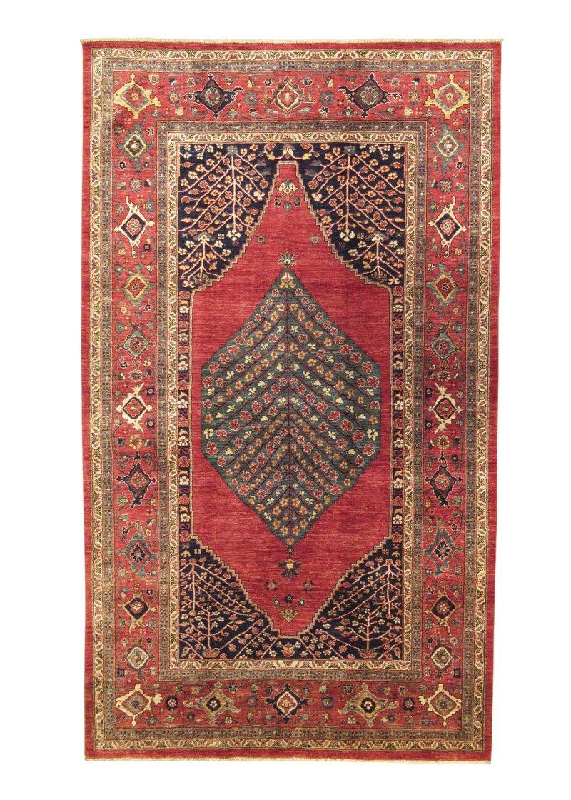 Oriental Rug Pakistani Handmade Area Transitional 5'9"x9'11" (6x10) Red Ariana Geometric Design #A29395