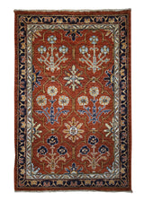 Oriental Rug Pakistani Handmade Area Transitional 2'8"x4'1" (3x4) Red Ariana Floral Design #A29403