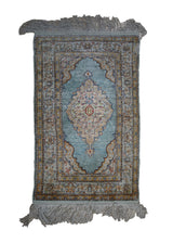 Oriental Rug Turkish Handmade Area Traditional 1'11"x3'0" (2x3) Blue Whites/Beige Kayzeri Floral Design #A29472