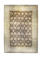 Oriental Rug Pakistani Handmade Area Transitional 11'10"x16'8" (12x17) Brown Whites/Beige Antique Washed Oushak Floral Design #A29529