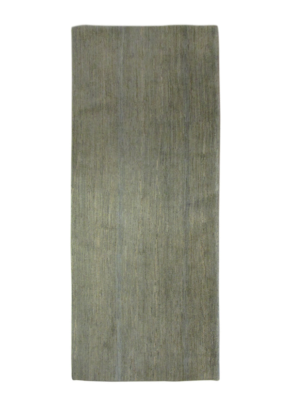 Oriental Rug Pakistani Handmade Runner Transitional Tribal 2'5"x6'0" (2x6) Whites/Beige Green Gabbeh Plain Design #A29532