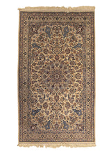 Persian Rug Nain Handmade Area Traditional 4'5"x6'8" (4x7) Whites/Beige Blue Floral Design #A29534