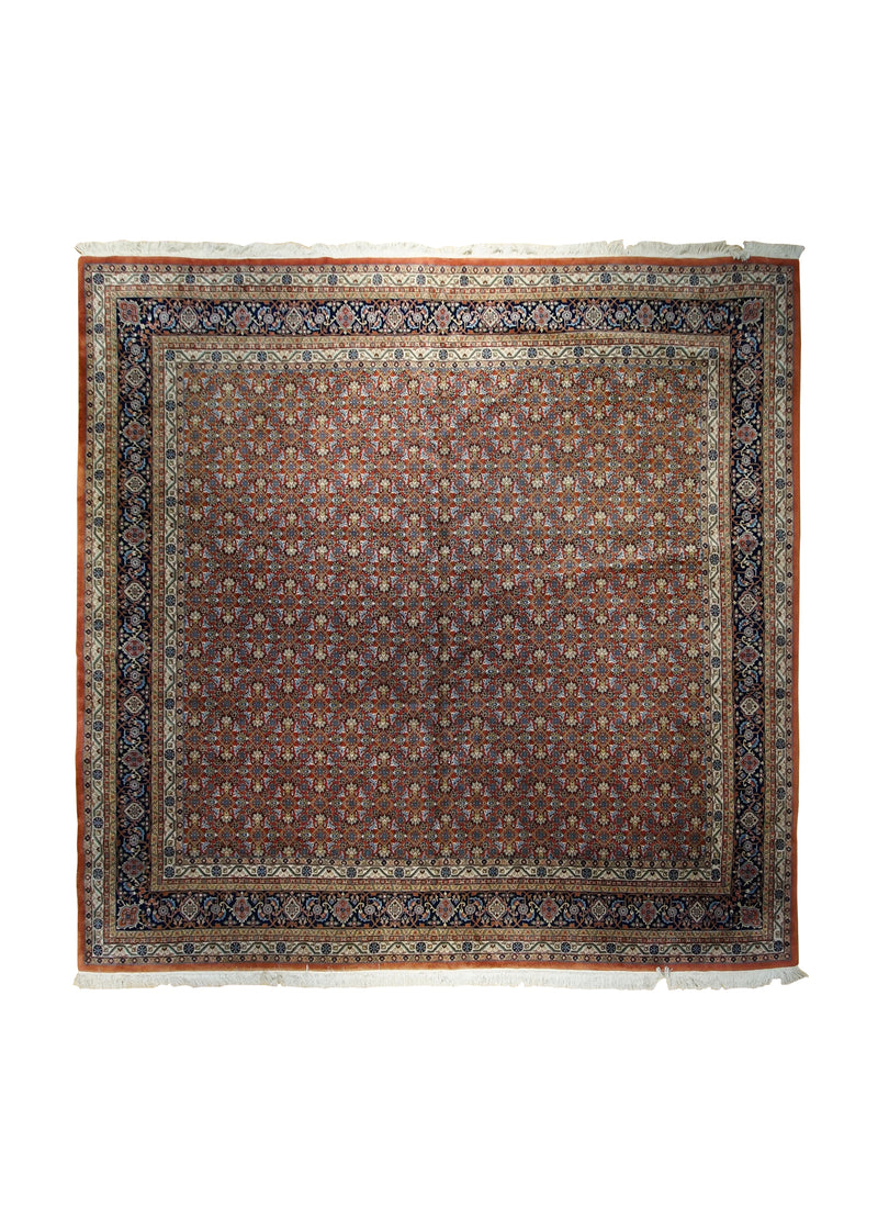 Oriental Rug Indian Handmade Square Traditional 11'9"x11'9" (12x12) Red Herati Design #A29538