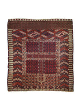 Oriental Rug Turkmen Handmade Square Tribal Antique 4'3"x4'9" (4x5) Red Tekke Geometric Design #A29541