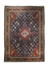 Persian Rug Meymeh Handmade Area Tribal 8'11"x12'0" (9x12) Blue Red Geometric Design #A29580