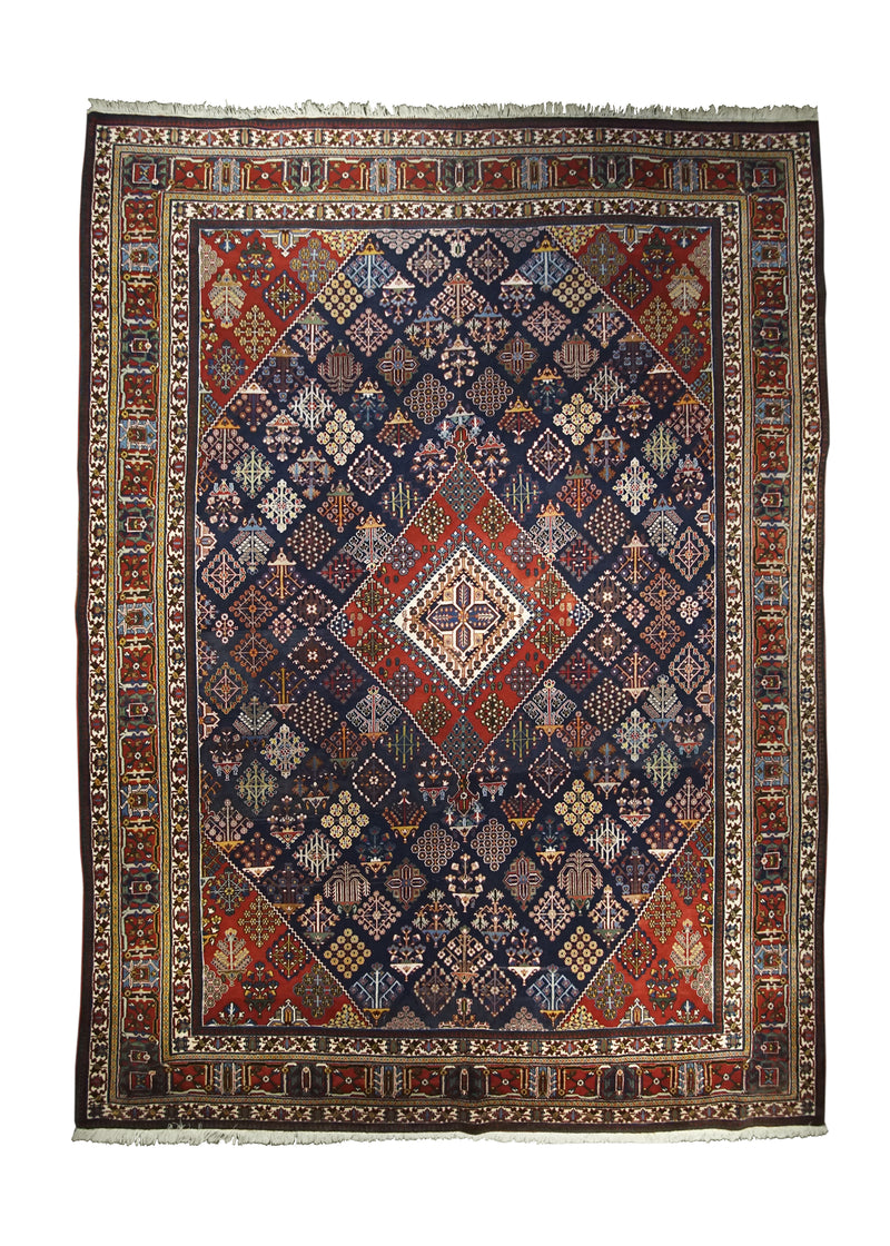 Persian Rug Meymeh Handmade Area Tribal 8'11"x12'0" (9x12) Blue Red Geometric Design #A29580