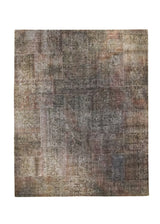 Persian Rug Handmade Area Neutral Vintage 7'11"x9'10" (8x10) Gray Pink Floral Overdyed Patchwork Design #A29588