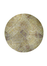 Persian Rug Handmade Round Transitional Vintage 9'1"x9'1" (9x9) Yellow/Gold Patchwork Floral Design #A29592